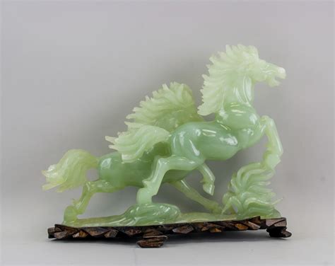 Natural green jade horse statue, Exquisite Hand Carved crystal zodiac horse,Chinese Feng shui ornaments ,healing Zen,Christmas gifts (4. . Jade horse statue